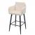 Barhocker HWC-H93, Barstuhl Tresenhocker, Fuablage Metall ~ Kunstleder creme-beige