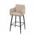 Barhocker HWC-H93, Barstuhl Tresenhocker, Fuablage Metall ~ Kunstleder taupe-beige