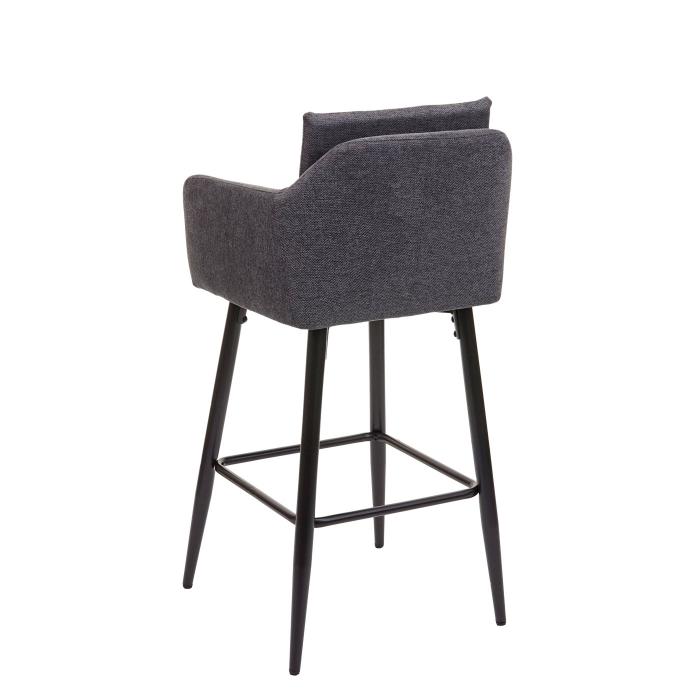 Barhocker HWC-H93, Barstuhl Tresenhocker, Fuablage Metall ~ Stoff/Textil dunkelgrau