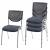 4er-Set Besucherstuhl T401, Konferenzstuhl stapelbar, Stoff/Textil ~ Sitz dunkelgrau, Fe chrom