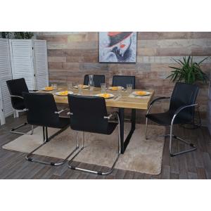 6er-Set Esszimmerstuhl Samara, Freischwinger Kchenstuhl Lehnstuhl Stuhl, Stahl ~ schwarz