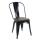 Stuhl HWC-A73 inkl. Holz-Sitzflche, Bistrostuhl Stapelstuhl, Metall Industriedesign stapelbar ~ schwarz