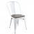 Stuhl HWC-A73 inkl. Holz-Sitzfläche, Bistrostuhl Stapelstuhl, Metall Industriedesign stapelbar ~ weiß