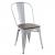 Stuhl HWC-A73 inkl. Holz-Sitzfläche, Bistrostuhl Stapelstuhl, Metall Industriedesign stapelbar ~ grau