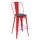 Barhocker HWC-A73 inkl. Holz-Sitzflche, Barstuhl Tresenhocker mit Lehne, Metall Industriedesign ~ rot