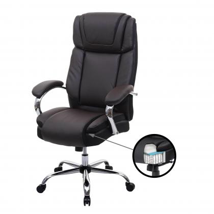XXL Brostuhl HWC-H94, Drehstuhl Schreibtischstuhl Chefsessel, 220kg belastbar Federkern Kunstleder ~ braun