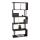 Bücherregal HWC-A27, Standregal Wohnregal, 183x80cm 3D-Struktur 5 Ebenen ~ dunkelbraun, Metall schwarz