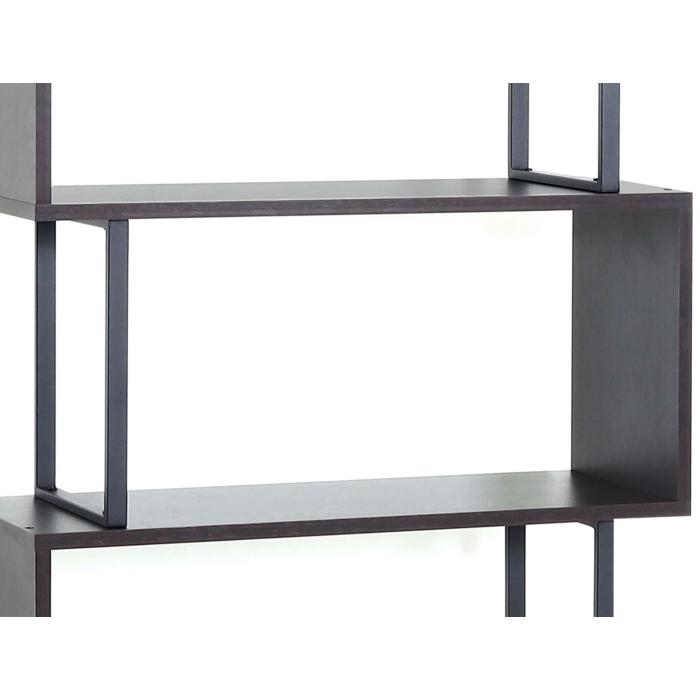 Bcherregal HWC-A27, Regal Standregal Raumteiler Wohnregal, Staufach mit Tr 183x80cm 3D-Struktur ~ dunkelbraun