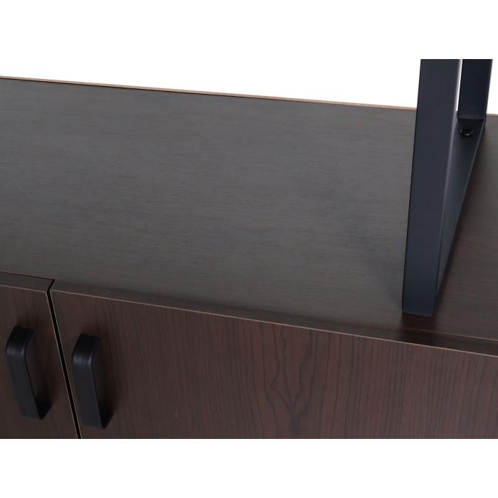 Bcherregal HWC-A27, Regal Standregal Raumteiler Wohnregal, Staufach mit Tr 183x80cm 3D-Struktur ~ dunkelbraun