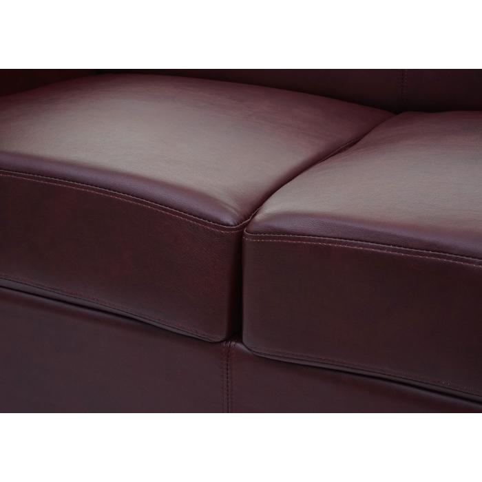 3er Sofa Couch Loungesofa Lille ~ Kunstleder, rot-braun