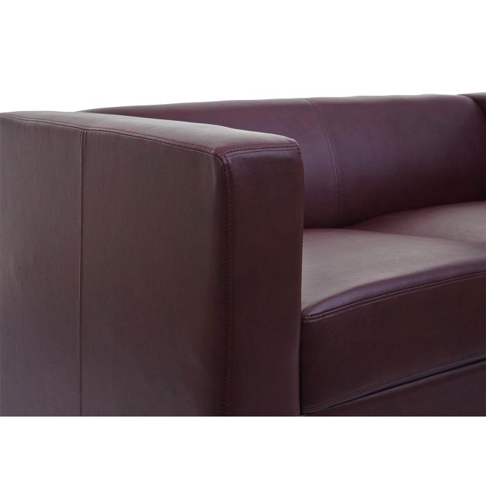 2er Sofa Couch Loungesofa Lille ~ Kunstleder, rot-braun