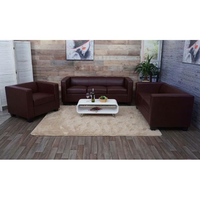 B-Ware (Loch im Stoff SK3) | Sessel Loungesessel Lille ~ Kunstleder, rot-braun