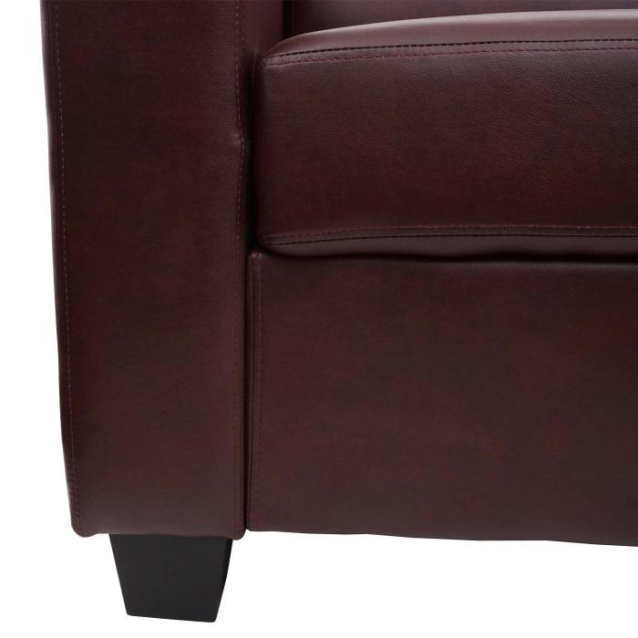 Sessel Loungesessel Lille ~ Kunstleder, rot-braun