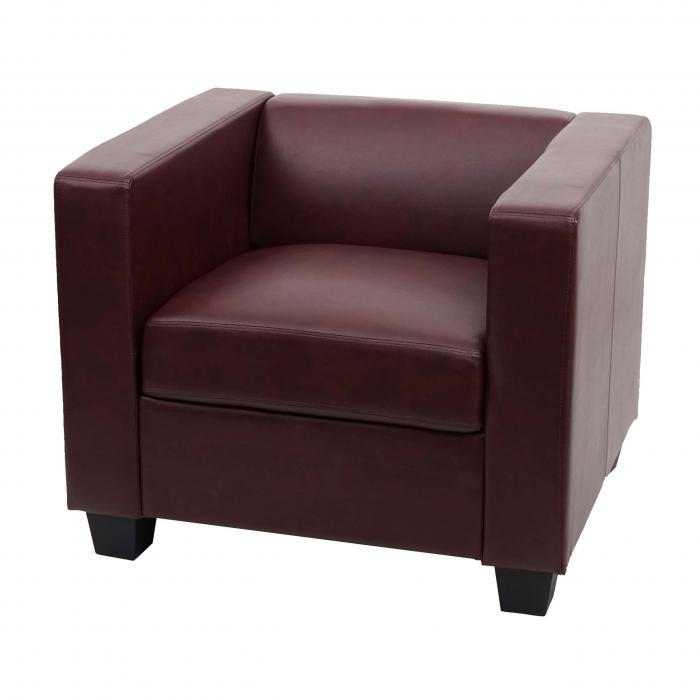 B-Ware (Loch im Stoff SK3) | Sessel Loungesessel Lille ~ Kunstleder, rot-braun