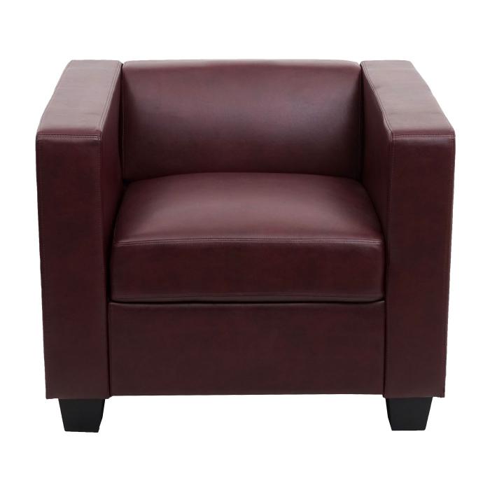 Sessel Loungesessel Lille ~ Kunstleder, rot-braun