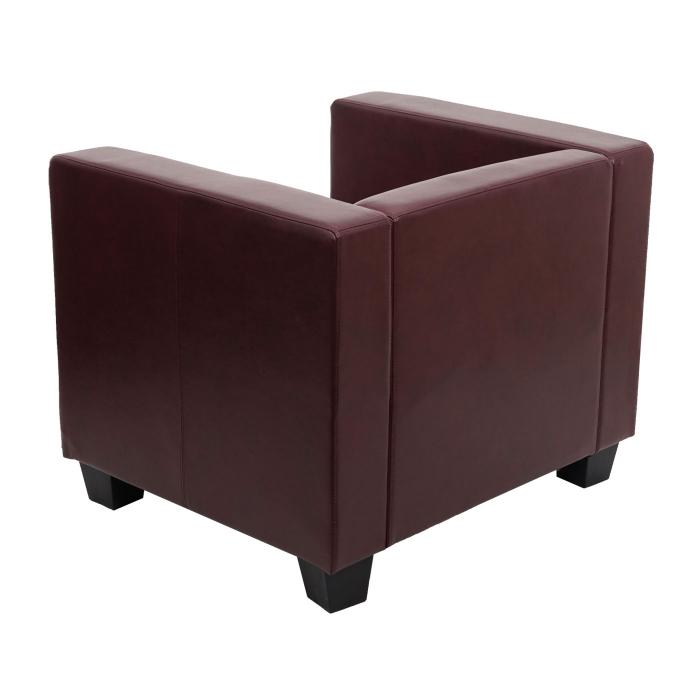 Sessel Loungesessel Lille ~ Kunstleder, rot-braun