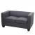 2er Sofa Couch Loungesofa Lille ~ Kunstleder, dunkelgrau