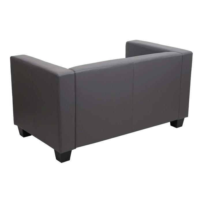 2er Sofa Couch Loungesofa Lille ~ Kunstleder, dunkelgrau