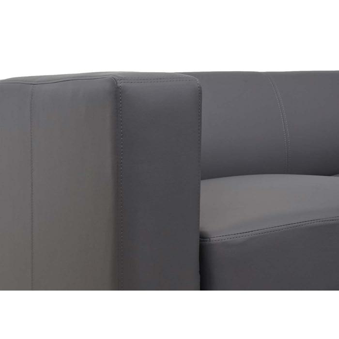 2er Sofa Couch Loungesofa Lille ~ Kunstleder, dunkelgrau