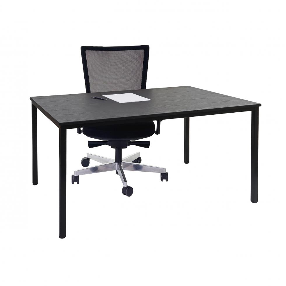 Schreibtisch Braila, Konferenztisch Bürotisch Seminartisch, 120x80cm MDF ~ schwarze Eiche-Optik