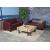 Sofa-Garnitur Couch-Garnitur 2x 2er Sofa Lyon Kunstleder ~ rot-braun