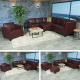 Modular Sofa-System Couch-Garnitur Lyon 6-1-1, Kunstleder ~ rot-braun