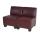 Modular 2-Sitzer Sofa Couch Lyon, Kunstleder ~ rot-braun, ohne Armlehnen