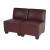 Modular 2-Sitzer Sofa Couch Lyon, Kunstleder ~ rot-braun, ohne Armlehnen