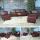 Modular Sofa-System Couch-Garnitur Lyon 3-1-1-1, Kunstleder ~ rot-braun