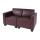 Modular 2-Sitzer Sofa Couch Lyon, Kunstleder ~ rot-braun
