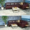 Modular Sofa-System Couch-Garnitur Lyon 5, Kunstleder ~ rot-braun