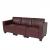 Modular 3-Sitzer Sofa Couch Lyon, Kunstleder ~ rot-braun