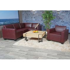 Modular Sofa-System Couch-Garnitur Lyon 4-1, Kunstleder ~ rot-braun