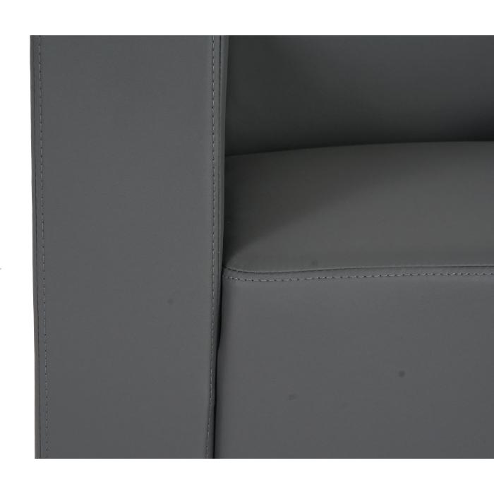 Modular 2-Sitzer Sofa Couch Lyon, Kunstleder ~ dunkelgrau, ohne Armlehnen