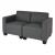 Modular 2-Sitzer Sofa Couch Lyon, Kunstleder ~ dunkelgrau