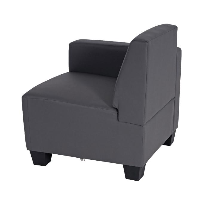 Modular Sofa-System Couch-Garnitur Lyon 3-1-1-1, Kunstleder ~ dunkelgrau