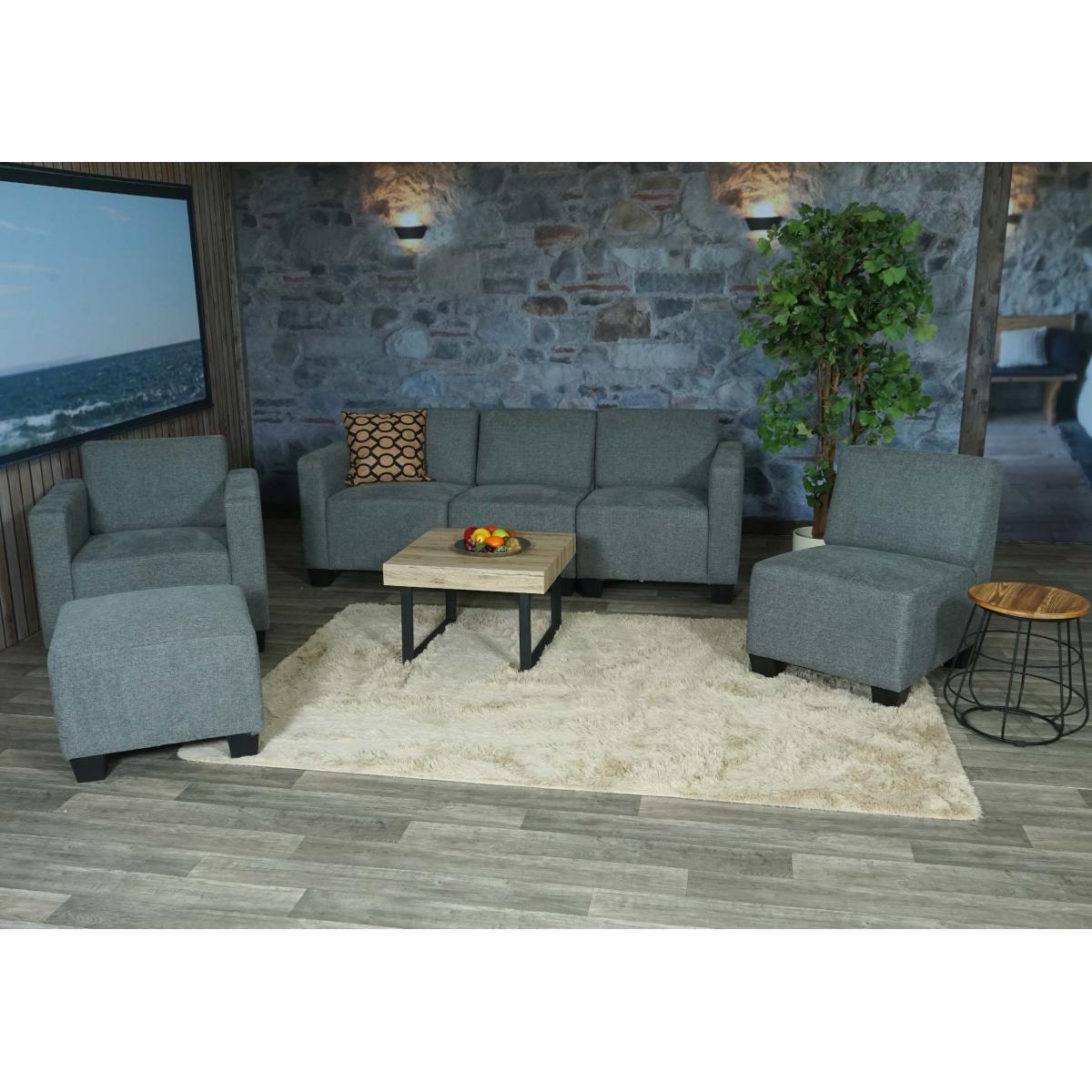 Modular Sofa-System Couch-Garnitur Lyon 3-1-1-1, Stoff/Textil ~ grau