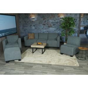 Modular Sofa-System Couch-Garnitur Lyon 3-1-1-1, Stoff/Textil ~ grau