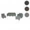 Modular Sofa-System Couch-Garnitur Lyon 3-1-1-1, Stoff/Textil ~ grau