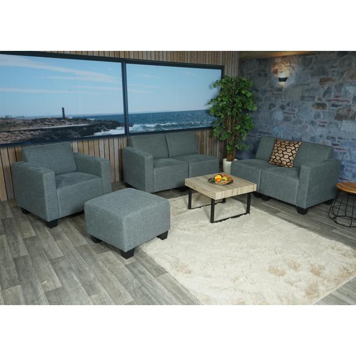 Modular Sofa-System Couch-Garnitur Lyon 3-1-1-1, Stoff/Textil ~ grau