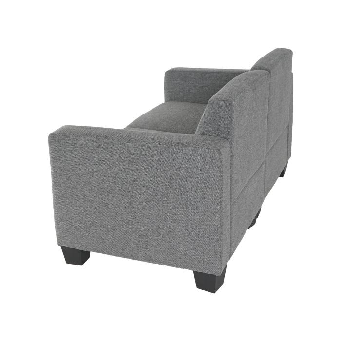 Modular 2-Sitzer Sofa Couch Lyon, Stoff/Textil ~ grau
