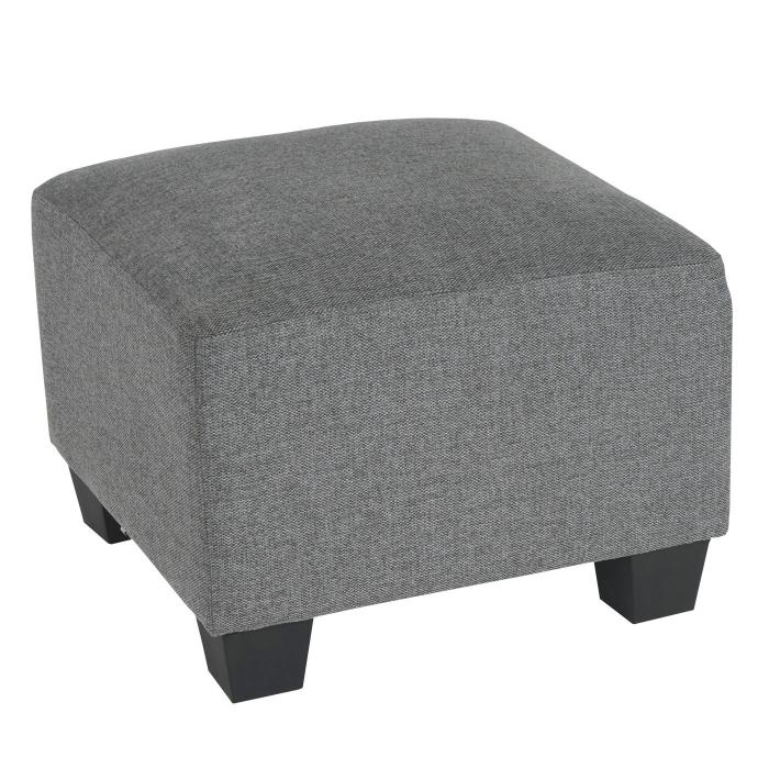 Modular Sessel Loungesessel mit Ottomane Lyon, Stoff/Textil ~ grau