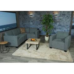 Modular Sofa-System Couch-Garnitur Lyon 4-1, Stoff/Textil ~ grau