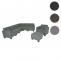 Modular Sofa-System Couch-Garnitur Lyon 6-2, Stoff/Textil ~ grau
