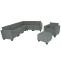 Modular Sofa-System Couch-Garnitur Lyon 6-2, Stoff/Textil ~ grau