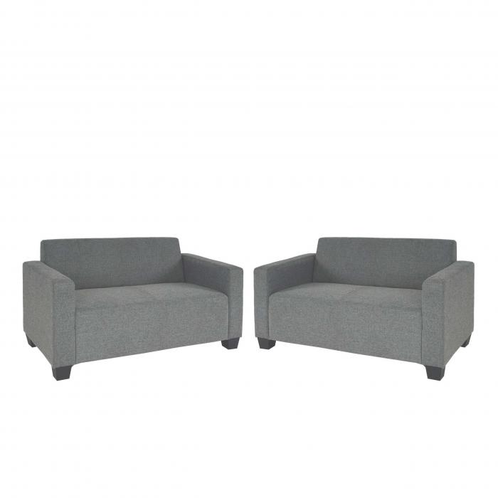 Retourenware | 2er Sofa Couch Lyon Loungesofa Stoff/Textil ~ braun