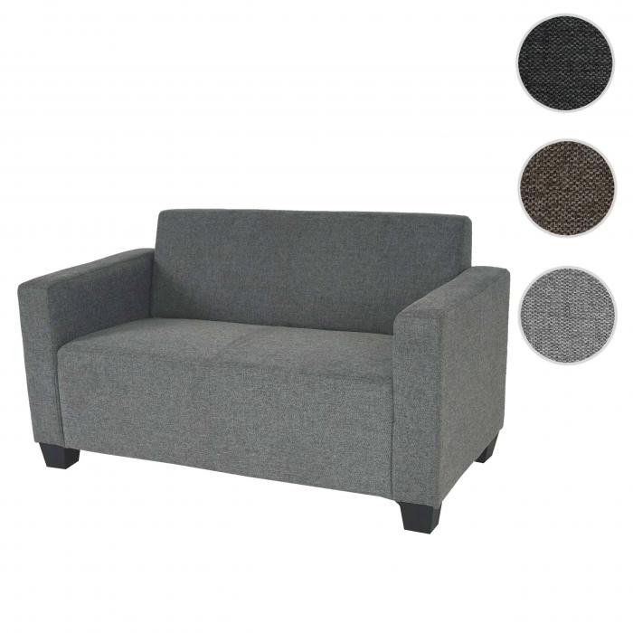 2er Sofa Couch Lyon Loungesofa Stoff/Textil ~ grau