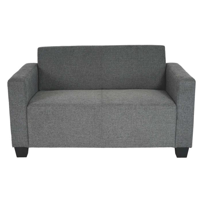 2er Sofa Couch Lyon Loungesofa Stoff/Textil ~ grau