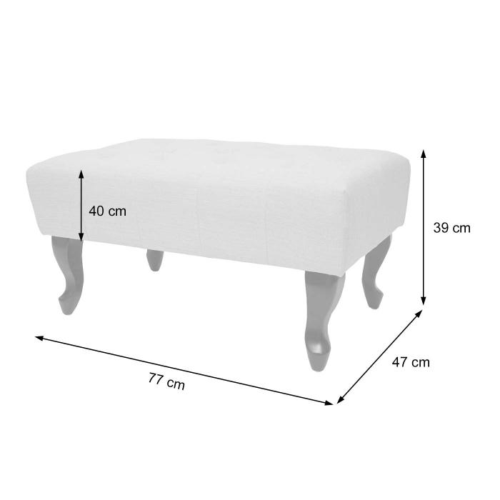 Ottomane Chesterfield, Sitzhocker Fuablage Hocker, wasserabweisend Stoff/Textil 39x77x47cm ~ dunkelgrau