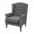 Sessel Chesterfield, Relaxsessel Clubsessel Ohrensessel, wasserabweisend Stoff/Textil ~ dunkelgrau ohne Ottomane